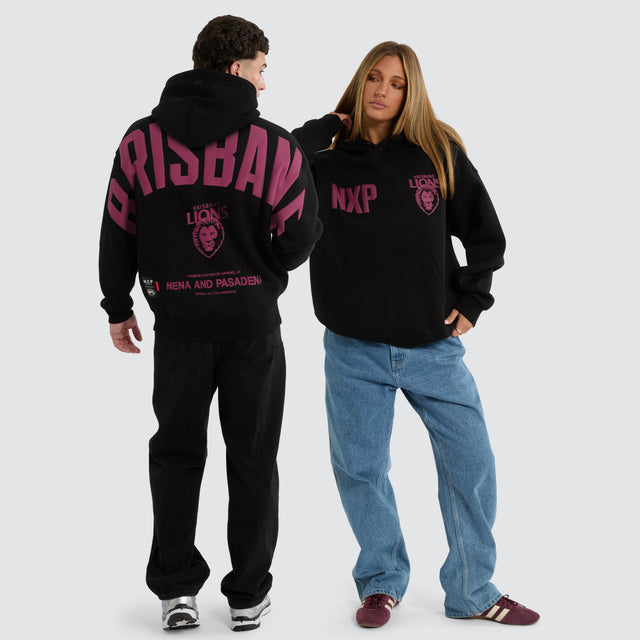 Brisbane Lions AFL Top Tier Hoodie Jet Black