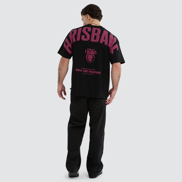 Brisbane Lions AFL Archive Raptor Tee Jet Black
