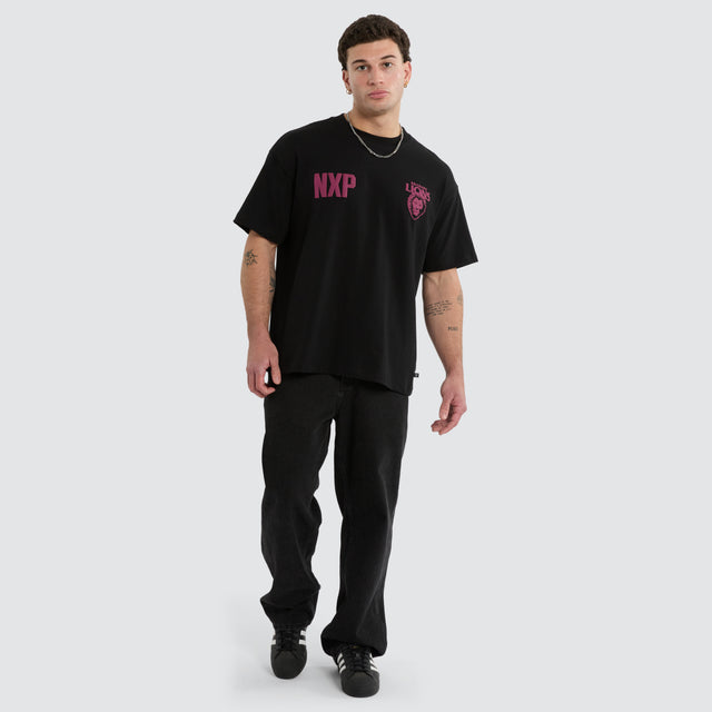 Brisbane Lions AFL Archive Raptor Tee Jet Black