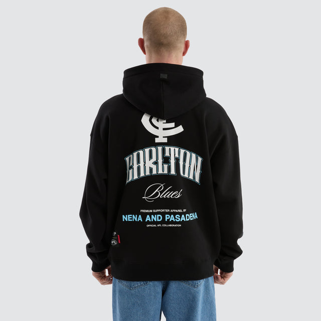 Carlton Blues AFL Fighter Hoodie Jet Black