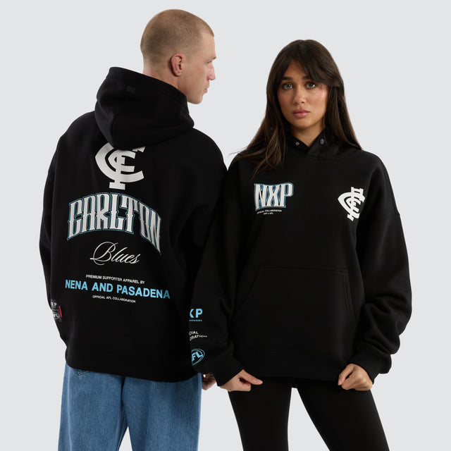 Carlton Blues AFL Fighter Hoodie Jet Black