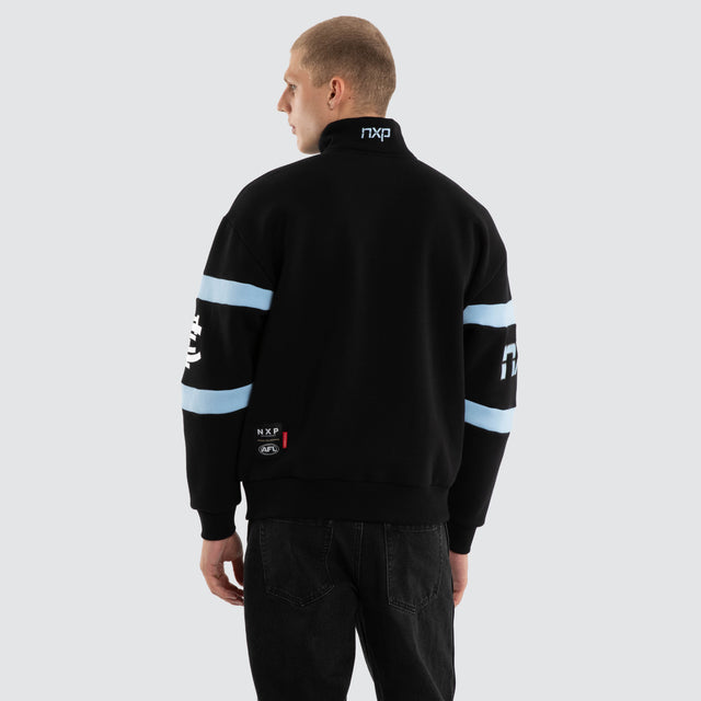 Model wears Carlton Blues AFL Allied Pullover Jet Black Jumpers Black – image 5