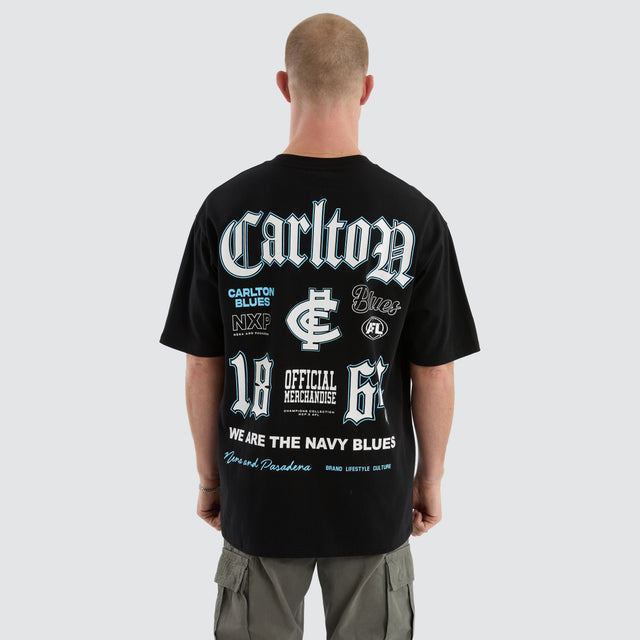 Carlton Blues AFL Fallback Tee Jet Black