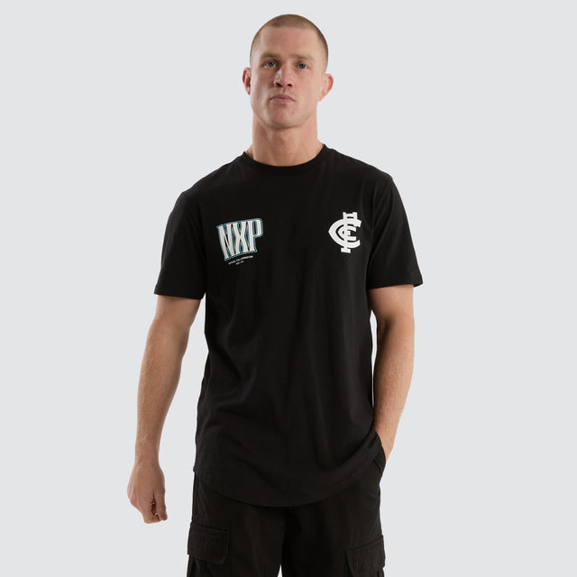 model wears Carlton Blues AFL Legend Tee Jet Black T-Shirts Black - image 2