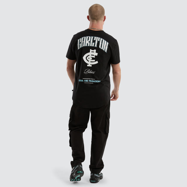 model wears Carlton Blues AFL Legend Tee Jet Black T-Shirts Black - image 5