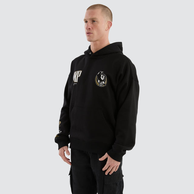Collingwood Magpies AFL Fighter Hoodie Jet Black