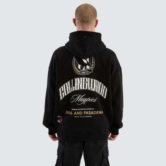 Collingwood Magpies AFL Fighter Hoodie Jet Black