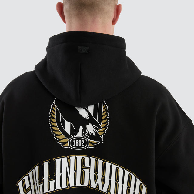 Collingwood Magpies AFL Fighter Hoodie Jet Black