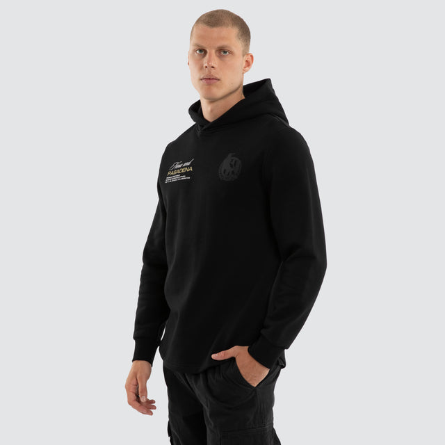 Model wears Collingwood Magpies AFL Recovery Hoodie Jet Black Hoodies Black – image 3