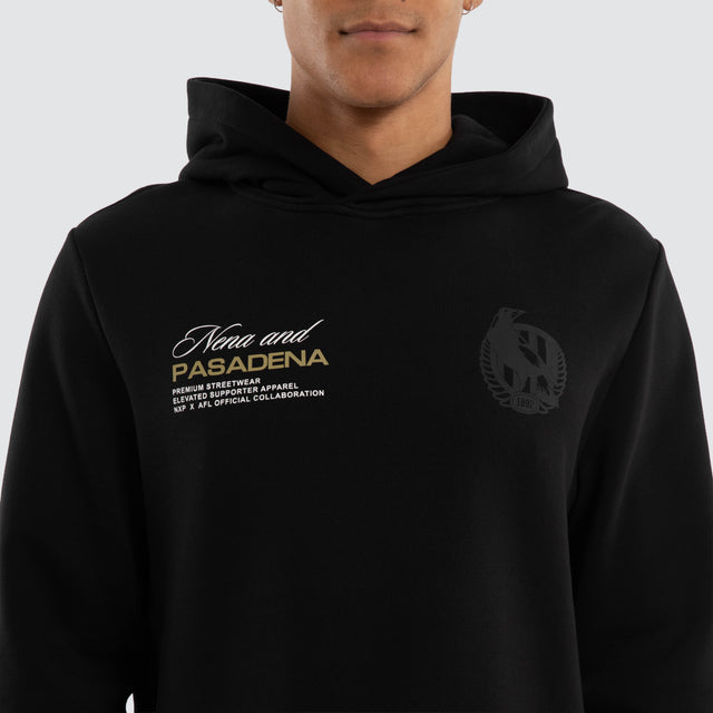 Collingwood Magpies AFL Recovery Hoodie Jet Black
