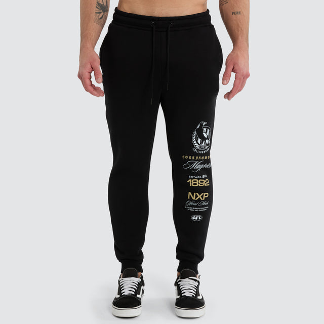 Collingwood Magpies AFL Elite Trackpant Jet Black