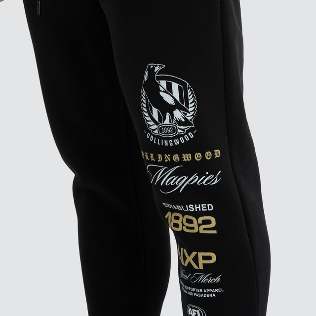 Collingwood Magpies AFL Elite Trackpant Jet Black