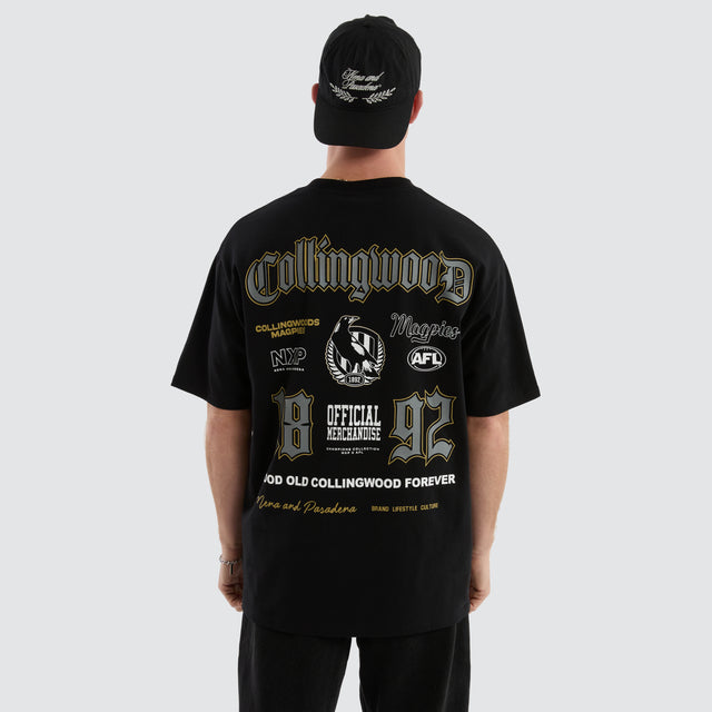 Collingwood Magpies AFL Fallback Tee Jet Black