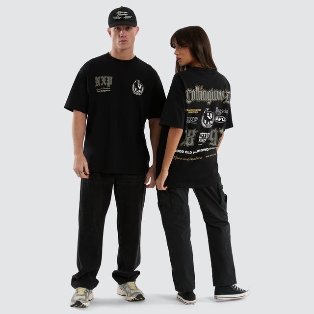 Collingwood Magpies AFL Fallback Tee Jet Black