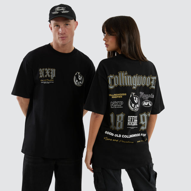 Collingwood Magpies AFL Fallback Tee Jet Black