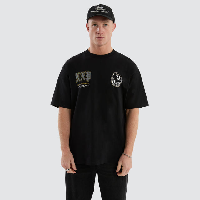 Collingwood Magpies AFL Fallback Tee Jet Black