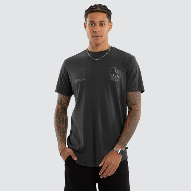 Collingwood Magpies AFL Active Vintage Tee Pigment Asphalt