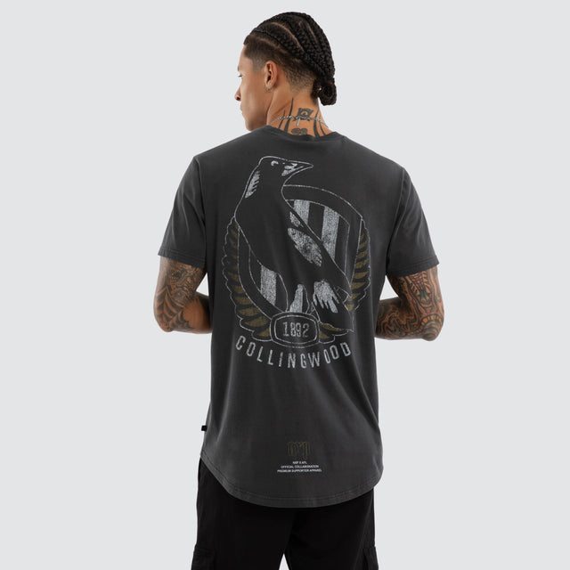 Collingwood Magpies AFL Active Vintage Tee Pigment Asphalt