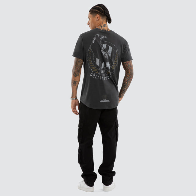 Collingwood Magpies AFL Active Vintage Tee Pigment Asphalt