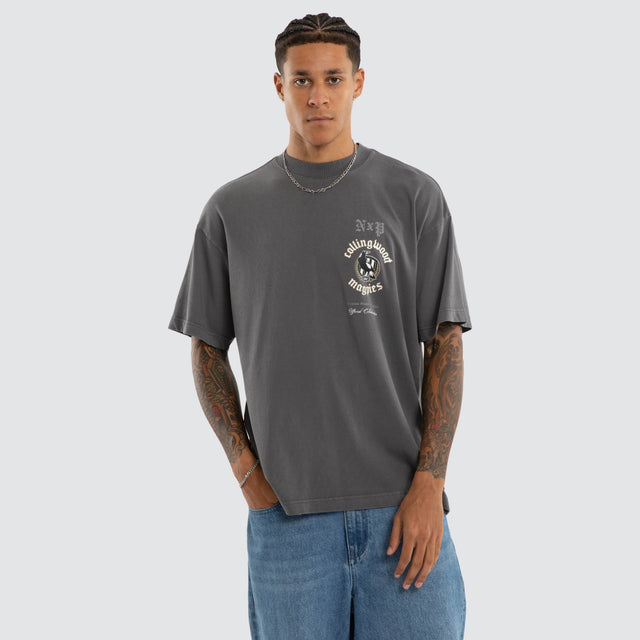 Collingwood Magpies AFL Off-Season Tee Pigment Charcoal