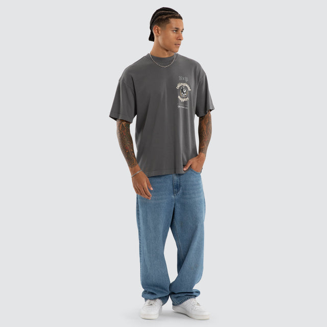 Collingwood Magpies AFL Off-Season Tee Pigment Charcoal