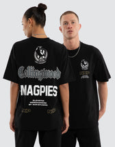 Collingwood Magpies AFL Sticker Raptor Tee Jet Black