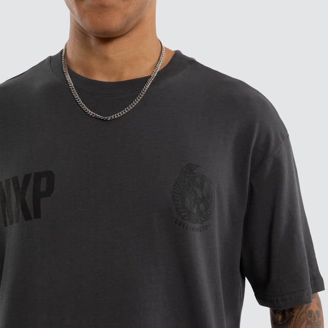 Collingwood Magpies AFL Champions Box Fit Tee Asphalt