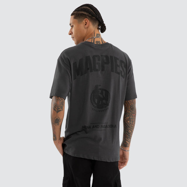 Collingwood Magpies AFL Champions Box Fit Tee Asphalt
