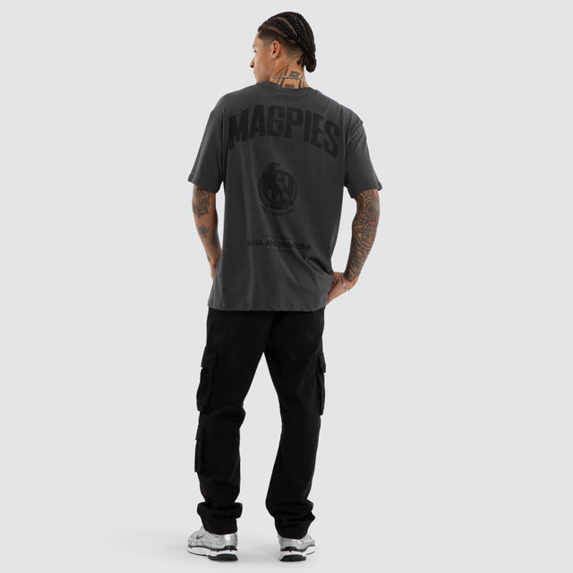Collingwood Magpies AFL Champions Box Fit Tee Asphalt