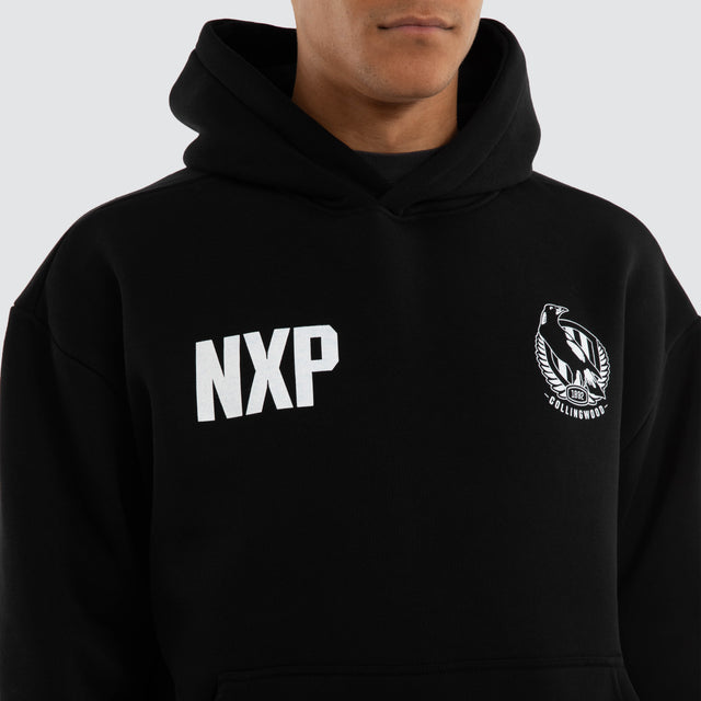 Collingwood Magpies AFL Champions Box Hoodie Jet Black