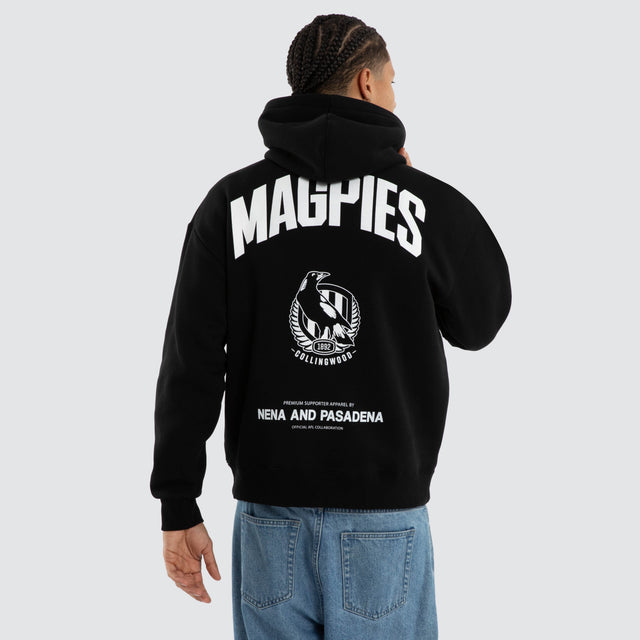 Collingwood Magpies AFL Champions Box Hoodie Jet Black