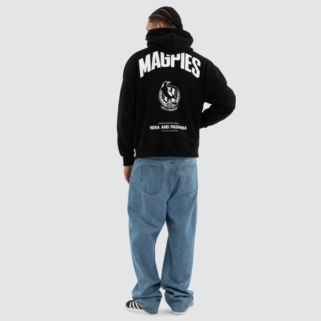 Collingwood Magpies AFL Champions Box Hoodie Jet Black