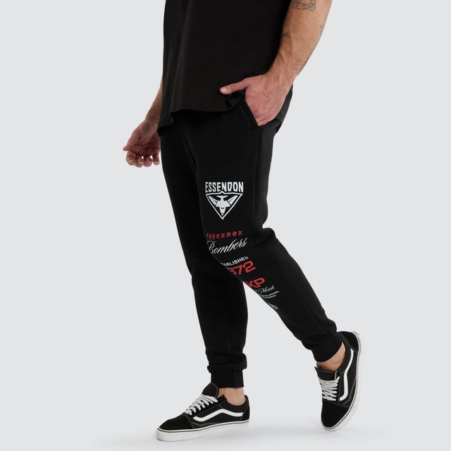 Essendon Bombers AFL Elite Trackpant Jet Black