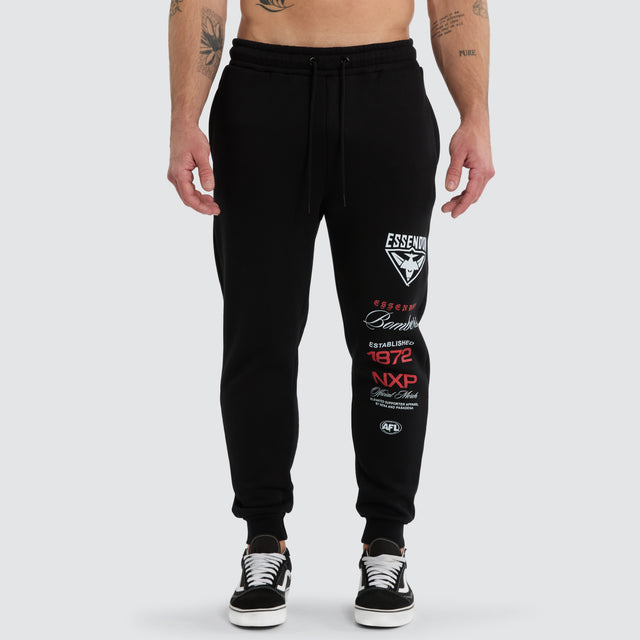 Essendon Bombers AFL Elite Trackpant Jet Black