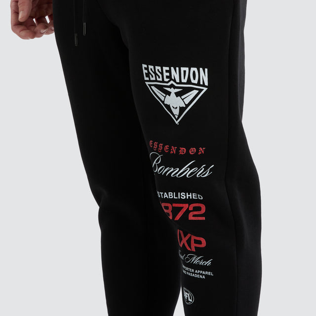 Essendon Bombers AFL Elite Trackpant Jet Black
