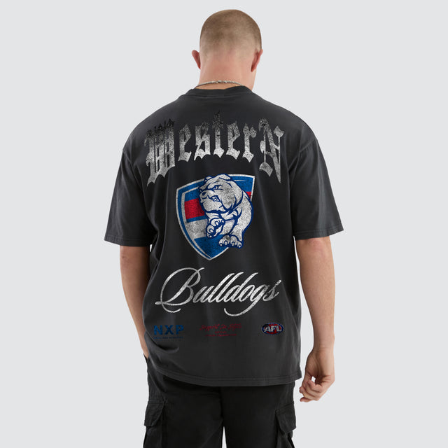 Western Bulldogs AFL Vintage Goth Tee Pigment Asphalt