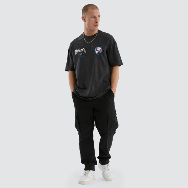 Western Bulldogs AFL Vintage Goth Tee Pigment Asphalt