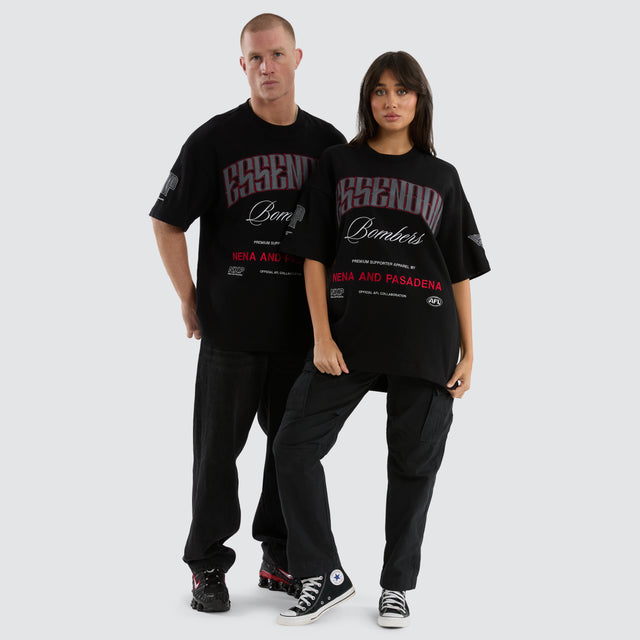 Essendon Bombers AFL Game-On Loopback Tee Jet Black