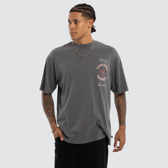 Essendon Bombers AFL Off-Season Tee Pigment Charcoal
