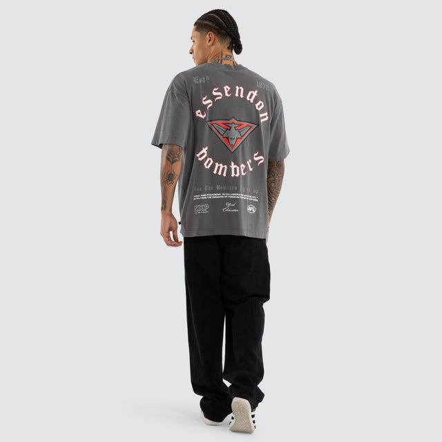 Essendon Bombers AFL Off-Season Tee Pigment Charcoal