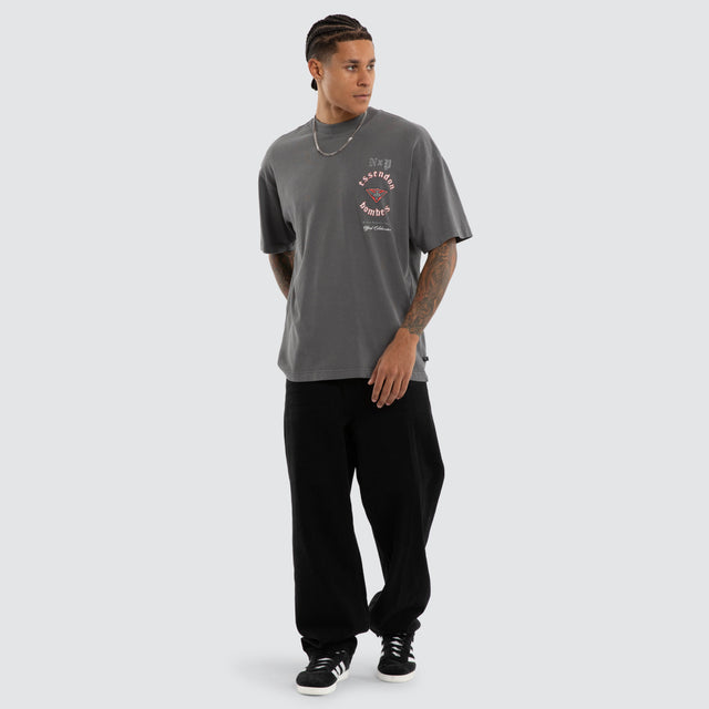 Essendon Bombers AFL Off-Season Tee Pigment Charcoal