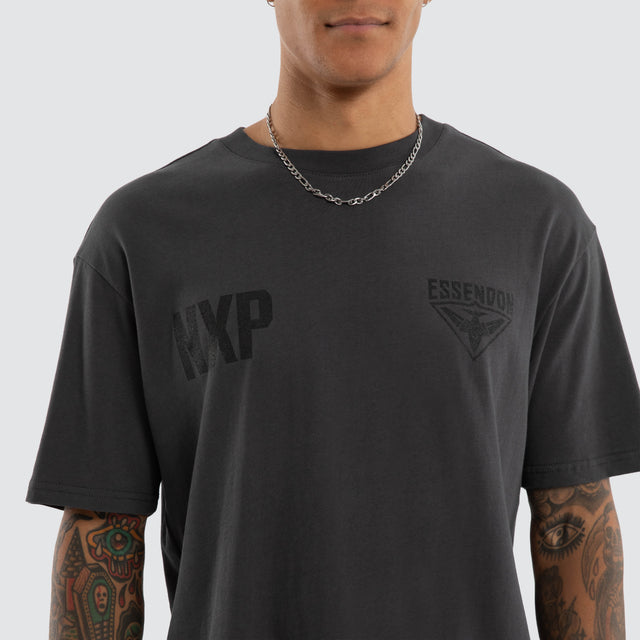 Essendon Bombers AFL Champions Box Fit Tee Asphalt