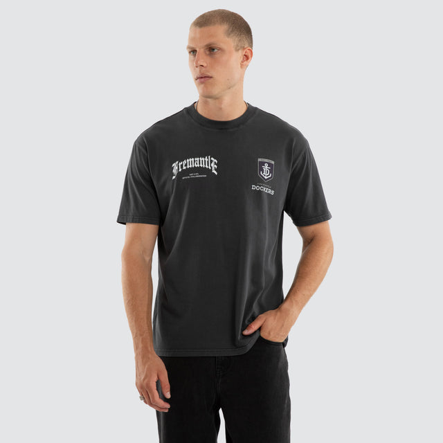 Fremantle Dockers AFL Vintage Goth Tee Pigment Asphalt
