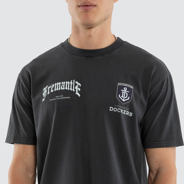 Fremantle Dockers AFL Vintage Goth Tee Pigment Asphalt