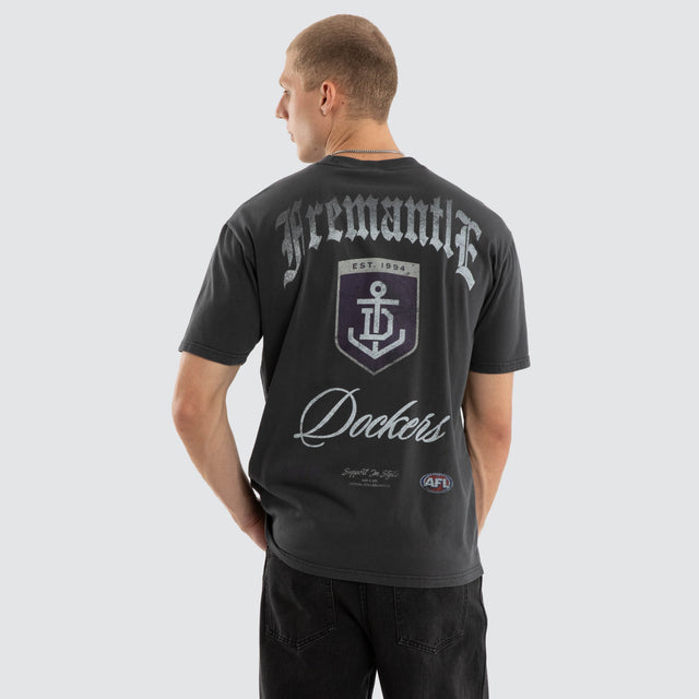 Fremantle Dockers AFL Vintage Goth Tee Pigment Asphalt