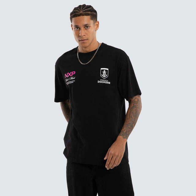 Fremantle Dockers AFL Grand Box Fit Tee Jet Black