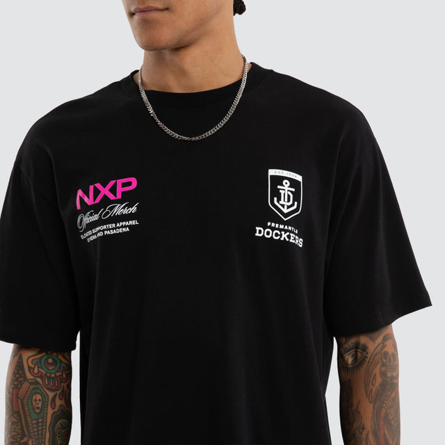 Fremantle Dockers AFL Grand Box Fit Tee Jet Black