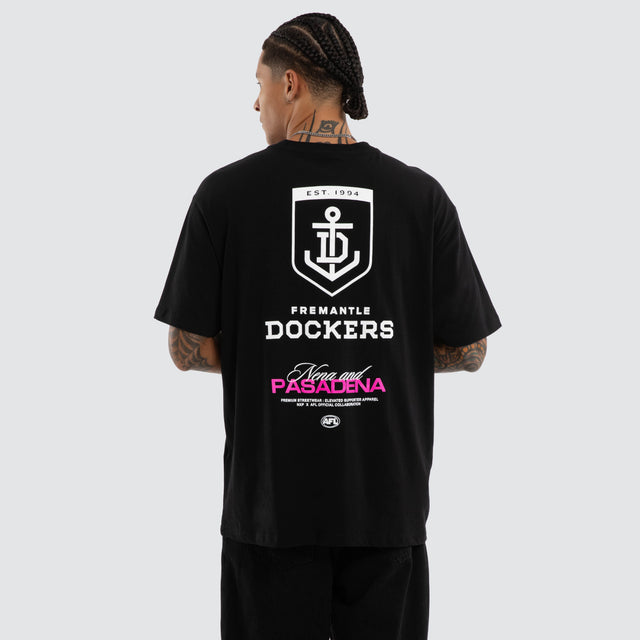 Fremantle Dockers AFL Grand Box Fit Tee Jet Black