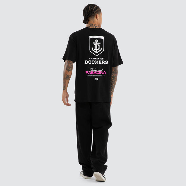 Fremantle Dockers AFL Grand Box Fit Tee Jet Black