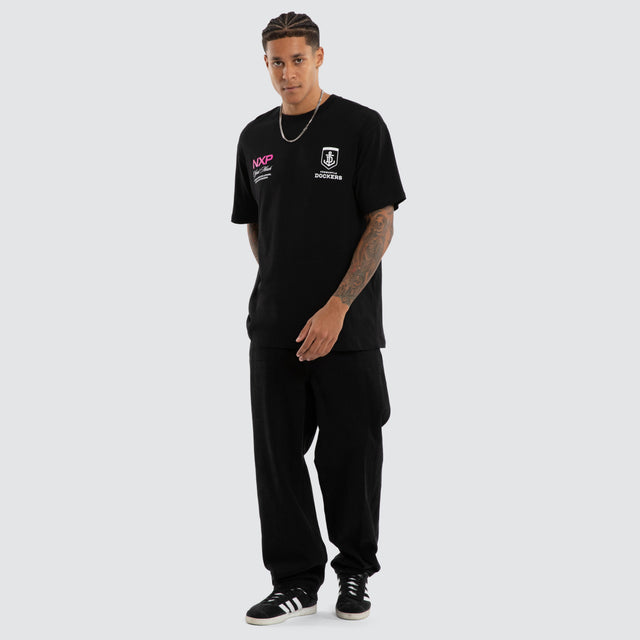 Fremantle Dockers AFL Grand Box Fit Tee Jet Black